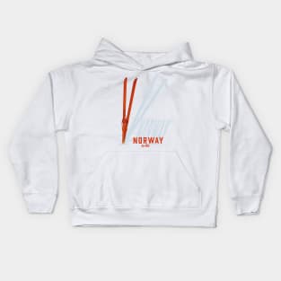 Norway Vintage ski poster Kids Hoodie